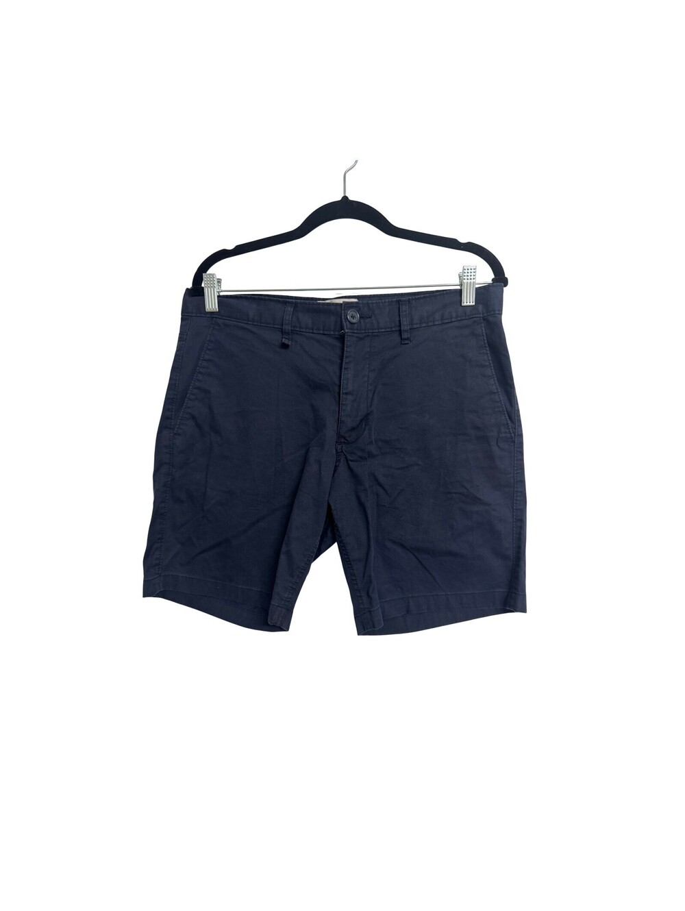 Original Penguin Mens Size 32 Navy Chino Shorts Flat Front Cotton Blend